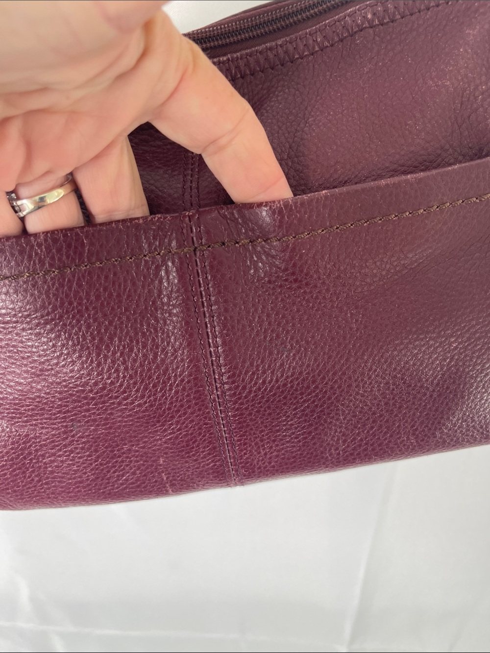 The Sak Leather Shoulder Bag in Deep Plum - Picture 4 of 15